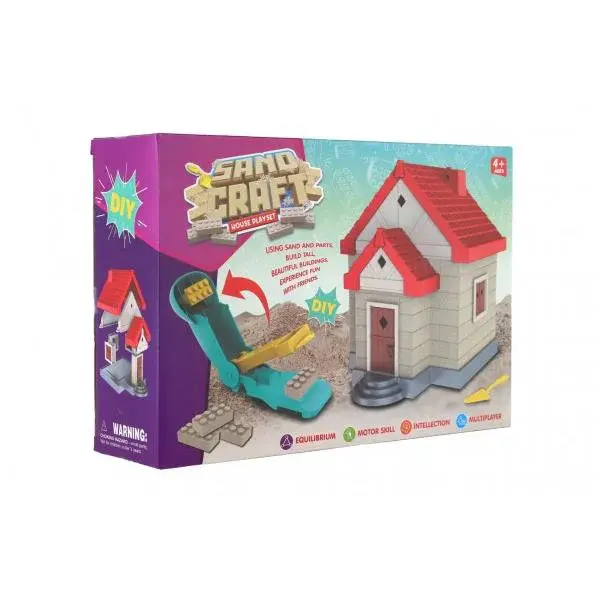 Stavebnice dům s pískem plast s doplňky