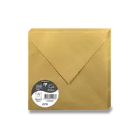 Barevná obálka Clairefontaine 165 × 165 mm, olizová, 20 ks - zlatá