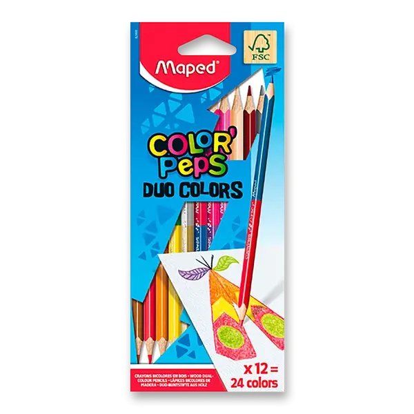 Pastelky Maped Color'Peps Duo - oboustranné pastelky, 24 barev