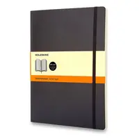 Zápisník Moleskine - měkké desky, XL, linkovaný - černý