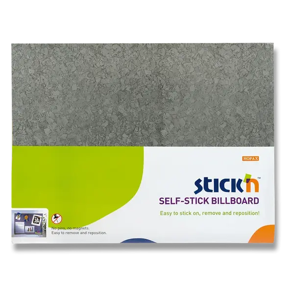 Samolepicí nástěnka Hopax Stick’n - šedá, 58 x 46 cm