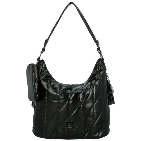 Stylová dámská koženková kabelka na rameno Coveri Maricel, černá