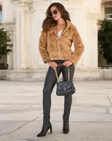 Resti Light brown women's imitation fur jacket