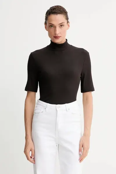 Tričko Marc O'Polo dámské, hnědá barva, s pologolfem, M08207651177