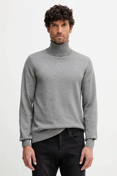 Svetr s příměsí kašmíru Geox pánský, šedá barva, s golfem, M5670E T3298