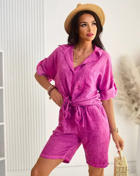 Resti Cotton and linen women's shirt set