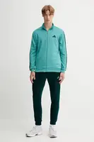 Tepláková souprava adidas 3-Sripes pánská, zelená barva, JX5518