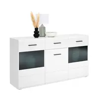 Hom`in ŠIROKÁ KOMODA, antracitová, bílá, 150/84,6/41,6 cm