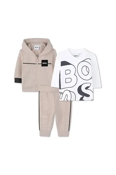 Kojenecká tepláková souprava BOSS béžová barva, J52527