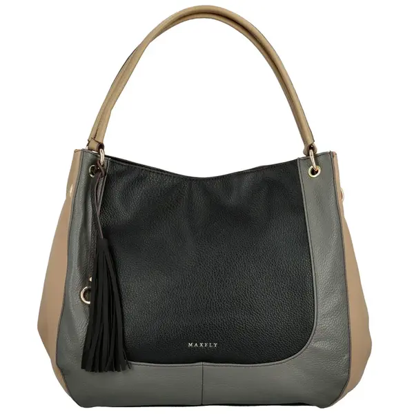 Dámská kabelka na rameno černá/béžová - MaxFly Sigrid