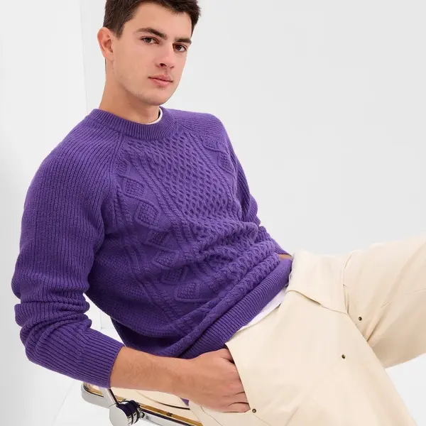 GAP Pletený svetr s příměsí vlny - Pánské