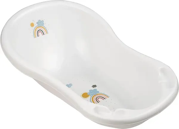 Baby Nellys Dětská vanička s výpustí, 84 cm Rainbow, - bílá