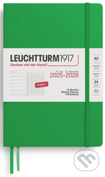 Weekly Planner & Notebook 2026 Medium (A5) 18 Months Spring Leaf