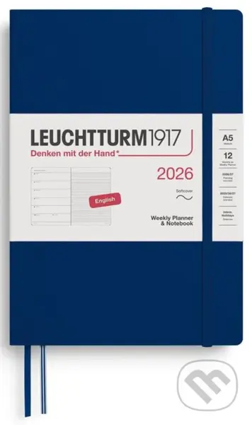 Weekly Planner & Notebook 2026 Medium (A5) Navy