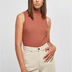 Women's ribbed sleeveless knit made of terracotta