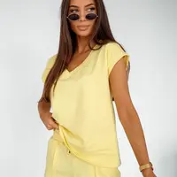 Resti Women's cotton casual set with short sleeves