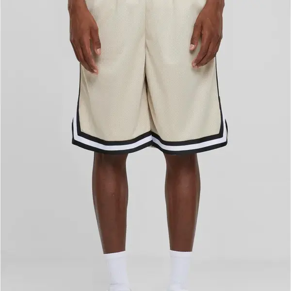 Men's Stripes Mesh Shorts - Beige/Black
