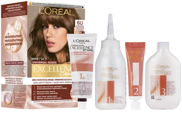 L'Oréal Paris Excellence Creme Universal Nudes permanentná farba na vlasy 6U Tmavá blond