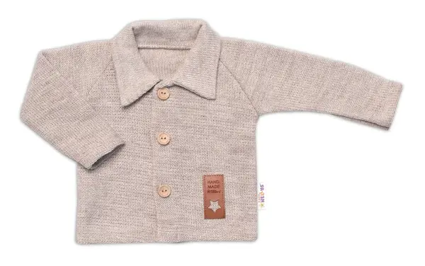 Pletený svetrík s gombíkmi Boy, Baby Nellys, béžový, veľ. 68