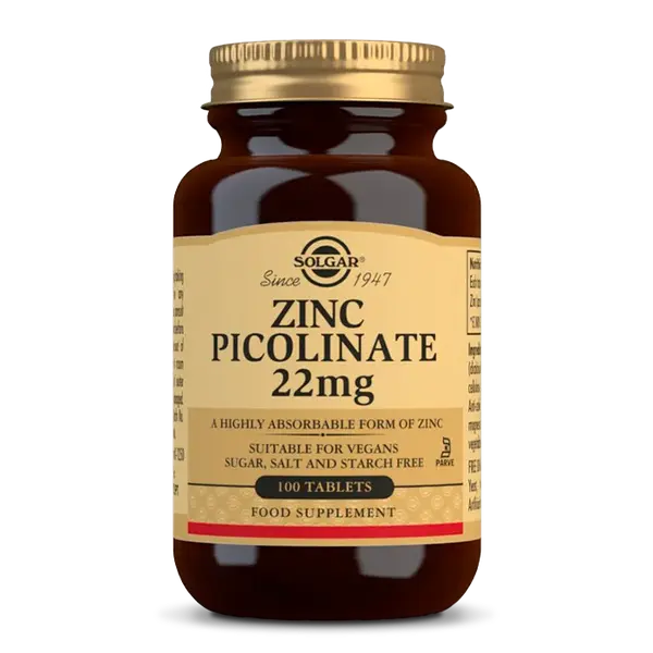 Solgar Zinok 22 mg Pikolinát zinku 100 tabliet