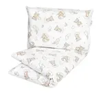 Detské obliečky, bavlna 2D 140x200/70x80 - Malý medvedík, biela/béžová