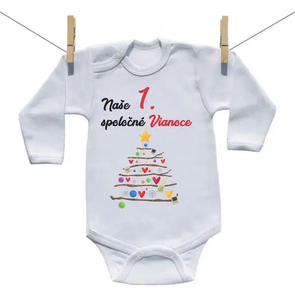 Boodyy Body s dlhým rukávom Naše 1. spoločné Vianoce 86 (12-18 mesiacov)