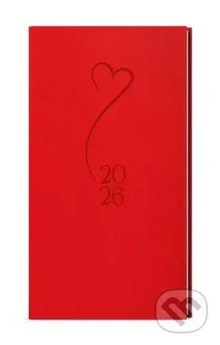 Týdenní diář 2026 Jakub Vivella s ražbou kapesní červená Srdce