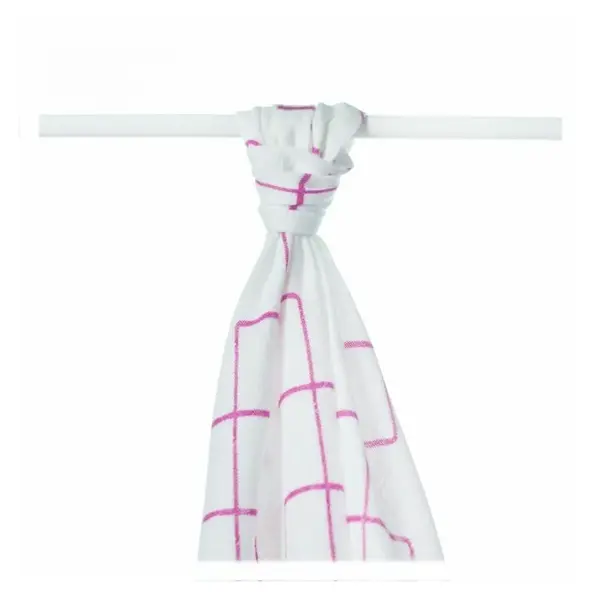 XKKO BMB Bambusová osuška Magenta Squares, 90x100, (1ks)