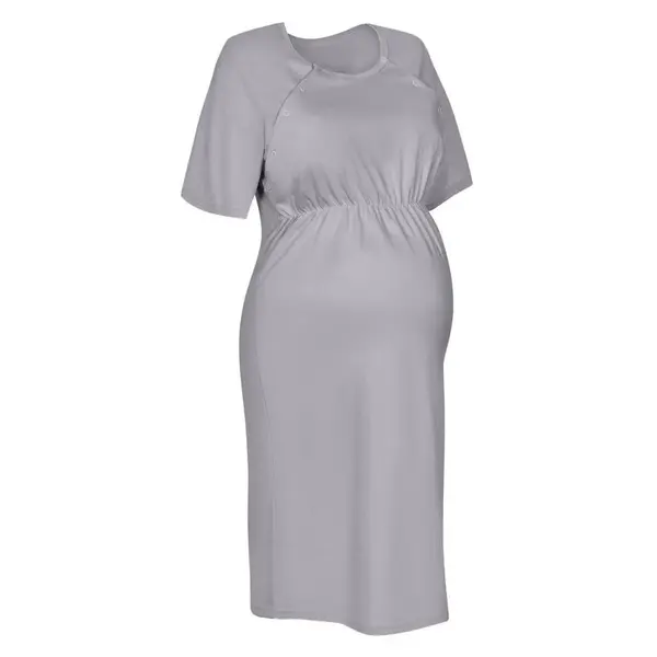 Dámska tehotenská/dojčiaca nočná košeľa Luna, sivá, veľ. XL