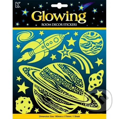 Svítící samolepky s glitry - Vesmír