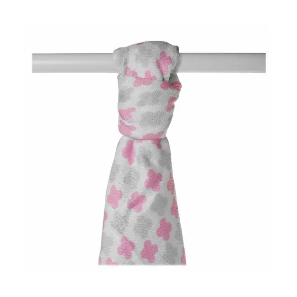 XKKO BMB Bambusová osuška Scandinavian Baby Pink Cross, 90x100, 1ks