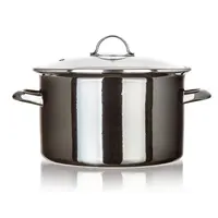 Smaltovaný hrnec s poklicí METALLIC Black 6 l