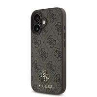 Zadní kryt Guess PU 4G Small Metal Logo MagSafe pro Apple iPhone 16, hnědá