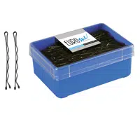 Vlnitá sponka Eurostil Professional - 6,5 cm, černá - 150 ks (01612/50) + dárek zdarma