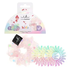 Dětská sada barevných ozdobných spirálových gumiček Invisibobble KIDS I Have Fillings For You - 4 ks + dárek zdarma