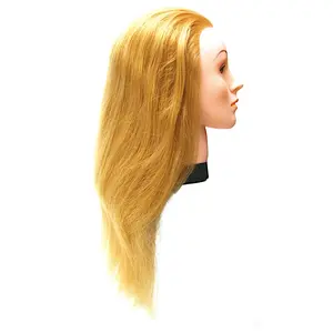 Cvičná hlava s umělými vlasy Eurostil Professional - světlá blond, 35-40 cm (02543) + dárek zdarma