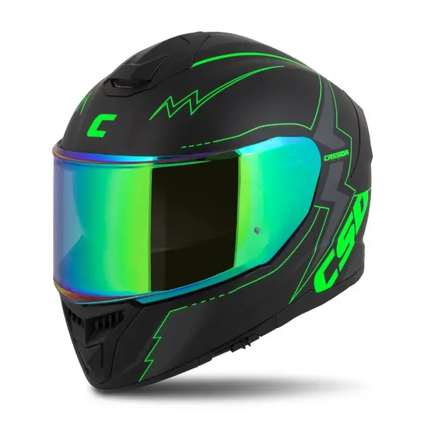 Moto přilba Cassida Integral GT 2.1 Flash černá matná/zelená fluo/tmavě šedá XS (53-54)