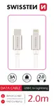 Datový kabel Swissten Textile USB-C/Lightning, 2m, stříbrná