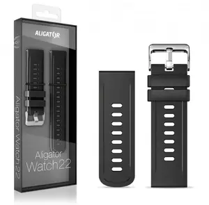 Silikonový řemínek ALIGATOR 22mm, černá
