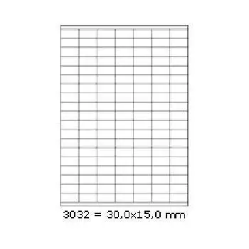 Samolepicí etikety 30 x 15 mm, 133 etiket, A4, 100 listů