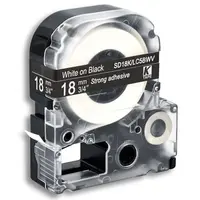 Epson LK-5BWV, SD18KW, C53S655014, 18mm x 9m, bílý tisk / černý podklad, kompatibilní páska