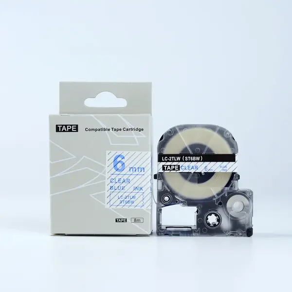 Epson LK-2TLN, ST6BW, 6mm x 9m, modrý tisk / průhledný podklad, kompatibilní páska