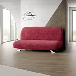 Bielastické potahy VITTORIA bordó trojkřeslo s dřevěnými rukojeťmi (š. 150 - 200 cm)