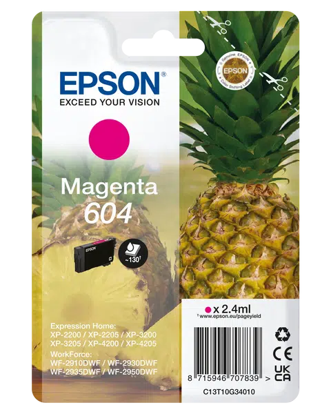 Epson 604 T10G340 C13T10G34010 purpurová (magenta) originální cartridge