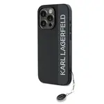 Zadní kryt Karl Lagerfeld PU Saffiano Rhinestone Charm pro Apple iPhone 15 Pro Max, černá