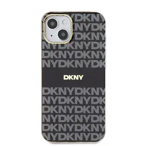 Zadní kryt DKNY PC/TPU Repeat Pattern Tonal Stripe Magsafe pro Apple iPhone 15, černá