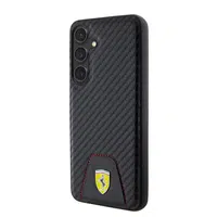Zadní kryt Ferrari PU Leather Bottom Carbon pro Samsung Galaxy S24+, black