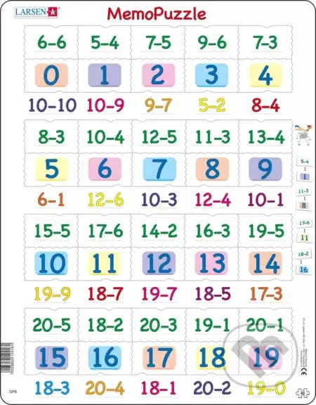 MemoPuzzle: Odčítanie Pexeso puzzle GP8 - puzzle z kategorie Naučné puzzle