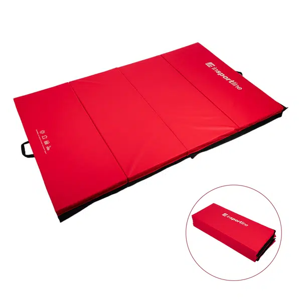 Skládací gymnastická žíněnka inSPORTline Kvadfold 200x120x5 cm červená