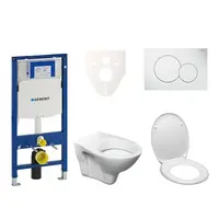 Cenovo zvýhodnený závesný WC set Geberit do ľahkých stien / predstenová montáž + WC Ceramia S-Line Pro 111.300.00.5ND1